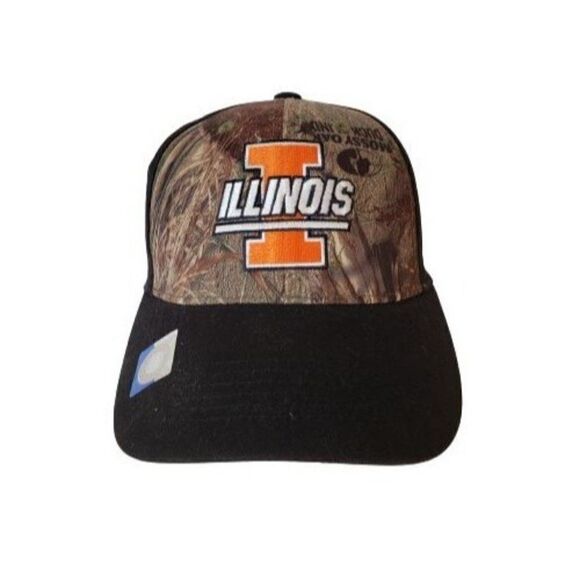 Men's Camouflage Cap Illinois Embroidered Logo Adjustable Hunting Cap NEW - Picture 1 of 7